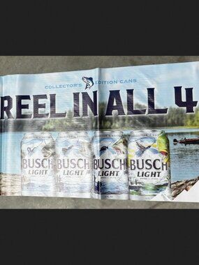 NEW Busch / Busch Light Reel In All 4 Fishing Outdoor Banner -“14x48”